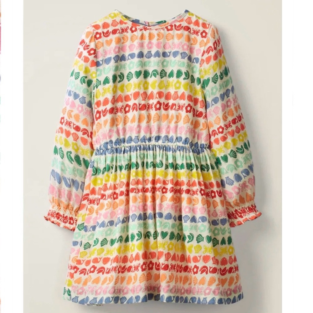 Mini Boden Rainbow Maritime Printed Dress, Size 11-12y, Like New